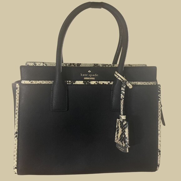 KATE SPADE - CAMERON STREET "CANDACE" SNAKESKIN EMBOSSED SATCHEL - Picture 1 of 6
